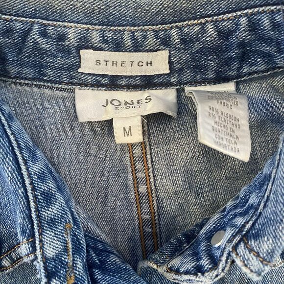 Vintage Jones Sport Stretch Denim Jean Jacket Med Wash Women's Size Medium - Picture 4 of 8